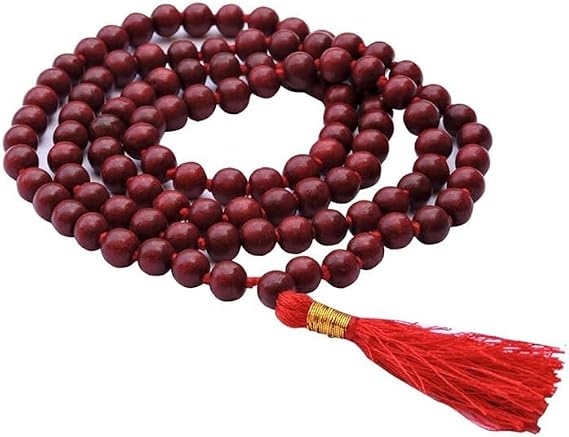 Japa Mala Beads | Superior Grade Holy Basil Wood for Meditation, Prayer & Spiritual Healing | 108 Beads Japa Mala Necklace for Men & Women
