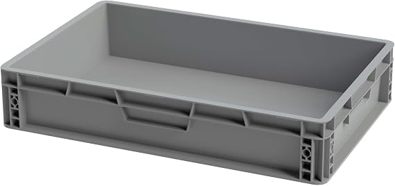 Solent Plastics Recycled Plastic ECO Euro Plastic Stacking Industrial Storage Containers Boxes Crates! (25 Litre - 60 x 40 x 12cm)