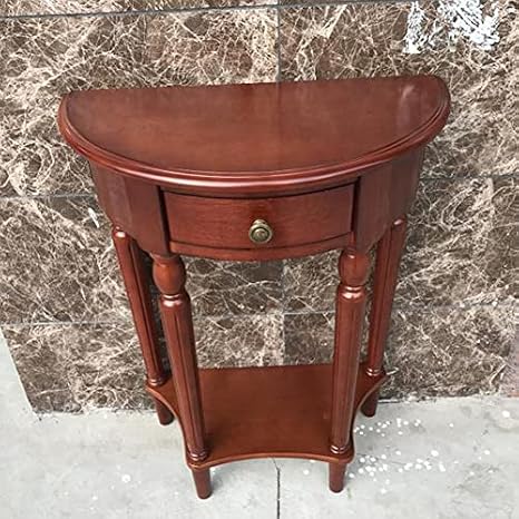 Konsol Masaları Depolama Koridor Masası Koridor Dar Yan Sehpa, Tek Çekmeceli Orta Yüzyıl Konsol Masası, Kanepe Sundurma Salonu Bölme için Yarım Ay Tasarımı, Duvar Korozuna Karşı Yer Tasarrufu