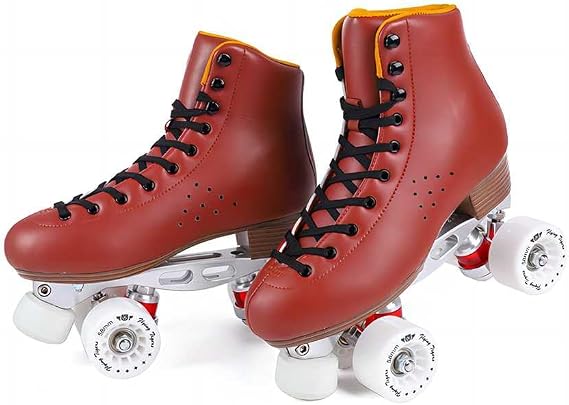 Roller Skates For Women Or Men, High Top Pu Leather Roller Skates, 360° Height Adjustable Full Rubber Stoppers, Suitable For Beginner, Professional For Outdoor And Indoor