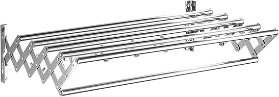 Bu Uzatılabilir Katlanabilir Elbise Atı, Duvara Monte Havlu Askısı, Çamaşır Halatı, Çamaşır Kurutma Makinesi, İç ve Dış Mekan, Ev için (70 cm)