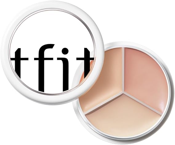 TFIT Cover Up Pro Concealer Palette - 3-in-1 Full Coverage Color Correcting Cream (Hydrating, 03 Cool, 0.52 Oz) for Dark Circles, Spots, Puffiness - High Coverage Eye Corrector for All Skin Tones