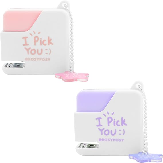 Mini Stapler with Staples, Office Staplers for Desk, 2 Pack Cute Stapler with 80 Standard Staples Portable Space Saving, Perfect for School, Teachers (Pink & Purple)