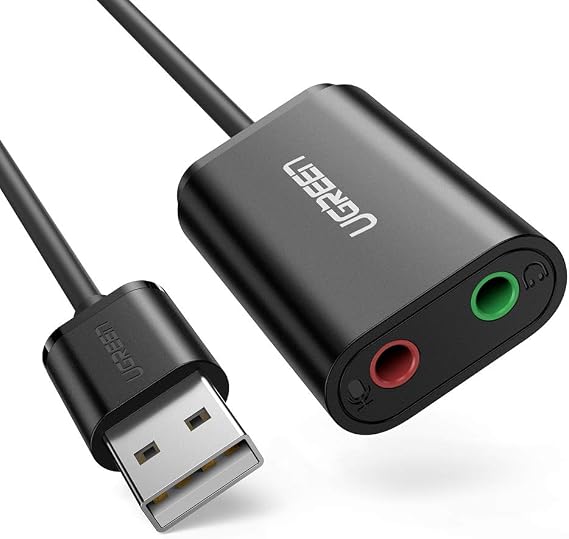 Ugreen Harici 3.5 mm USB Ses Kartı, Siyah