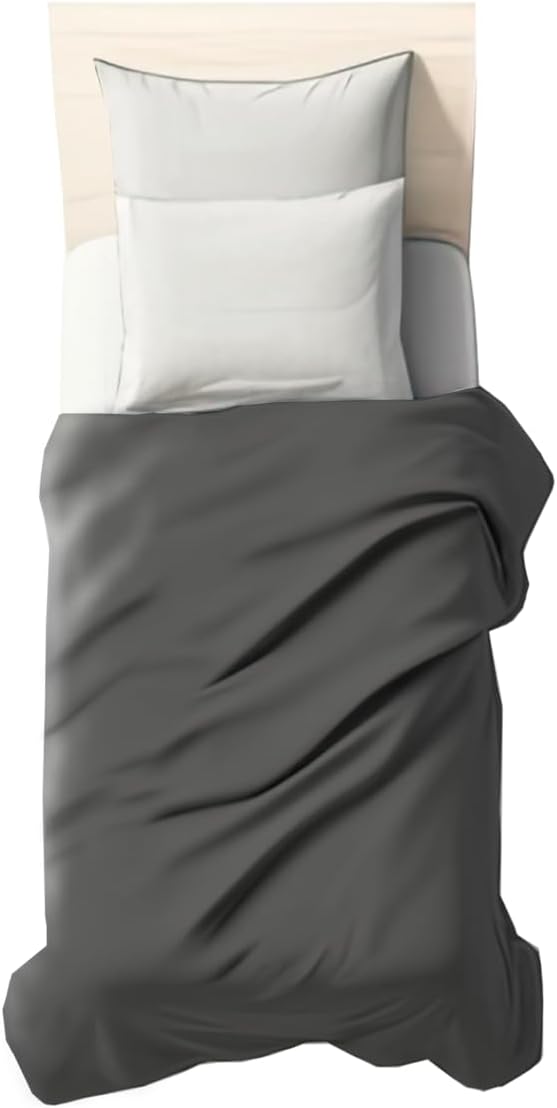 zer0bed, Single Flat Sheet, 160 x 290 cm, 100% Cotton, Graphite, Flat Sheet, 1 Piece (Top Sheet Only)