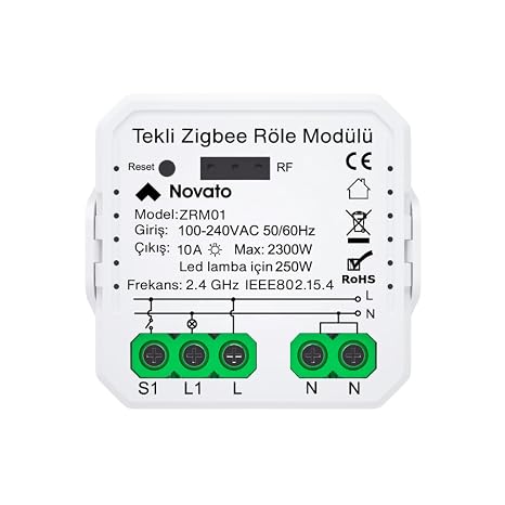 Zigbee Tek Çıkışlı Akıllı Anahtar(Tuya, Smart Life, Home Assistant, Zigbee2MQTT Uyumlu)