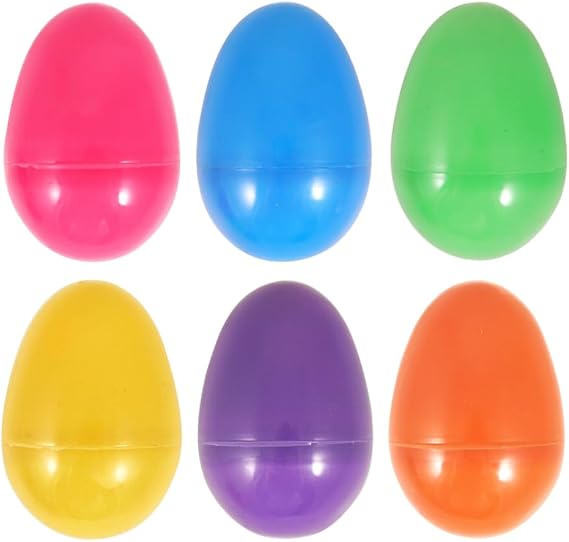 Storm&Lighthouse 12x Fillable Plastic Easter Eggs 8cm Colourful Reusable Large Capsules for Egg Hunt Kids Easter Games Fillable Plastic Eggs for Treats and Easter Toys