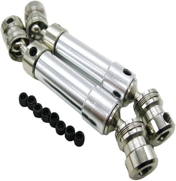 2pcs Universal Drive Joint 1/10 Steel For SCX10 Crawler Design RC Car Accessories Spare Parts RC Upgrade Part Silver