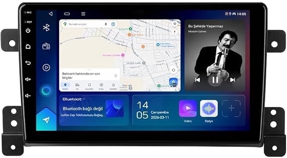 9 İnç Android Multimedya CarPlay Android Auto Navigasyon Kameralı 10GB RAM 256GB Pro - Suzuki Grand Vitara 2006-2012 ile uyumlu