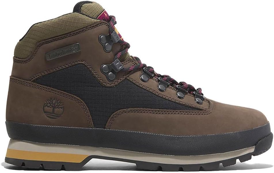 Timberland Mens Euro Hiker Mid Nubuck Dark Brown Boots 8 UK