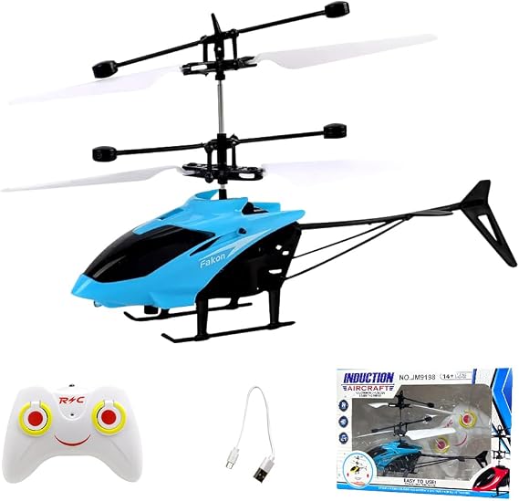 Remote Control Helicopter, RC Helicopter with LED, Helicopter,Aircraft Model Helicopters with Light with Altitude Hold Controlled Airplane Model Flying Gift for Birthday（Blue）