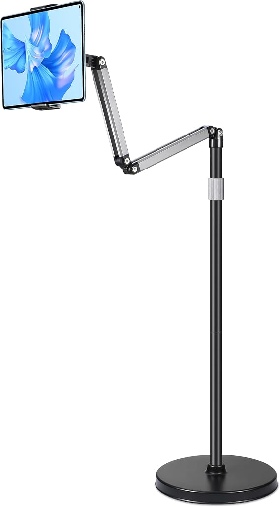 YSSHUI Soporte tablet suelo, cuello cisne ajustable 4.7–13 pulgadas