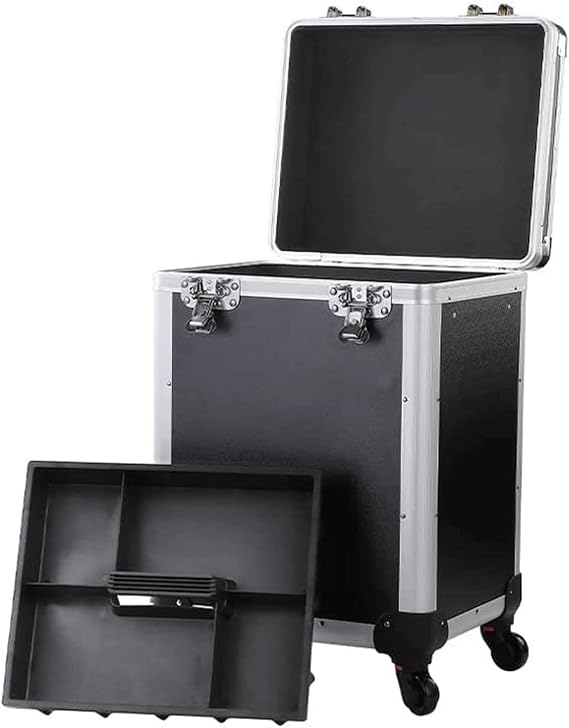 Solid Tool Box Tool Boxes Aluminum Alloy Tool Trolley Case Tool Kit With Removable Tray Toolbox With Wheels Storage Case Portable Tool Set Lightweight