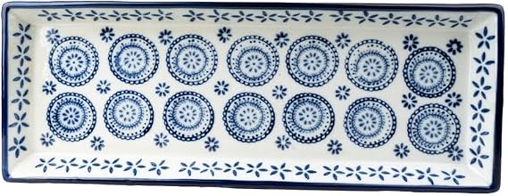 Madison & Mayfair Large Blue & White Rectangular Serving Plate
