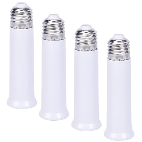 E27 - E26 E27 ライトソケットエクステンダーアダプター 95mm/3.75インチ ランプバルブソケット延長 E26/E27スクリューバルブベースアダプターコンバーター ランプバルブソケットランプホルダーアダプター 4