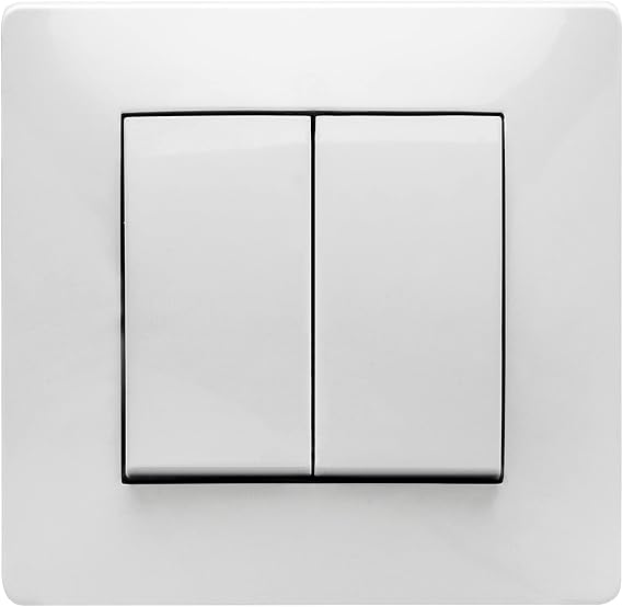 FAMATEL – Double switch | Recessed switch | Habitat 15 series | Easy installation | High product tightness | 10A | 250V | White