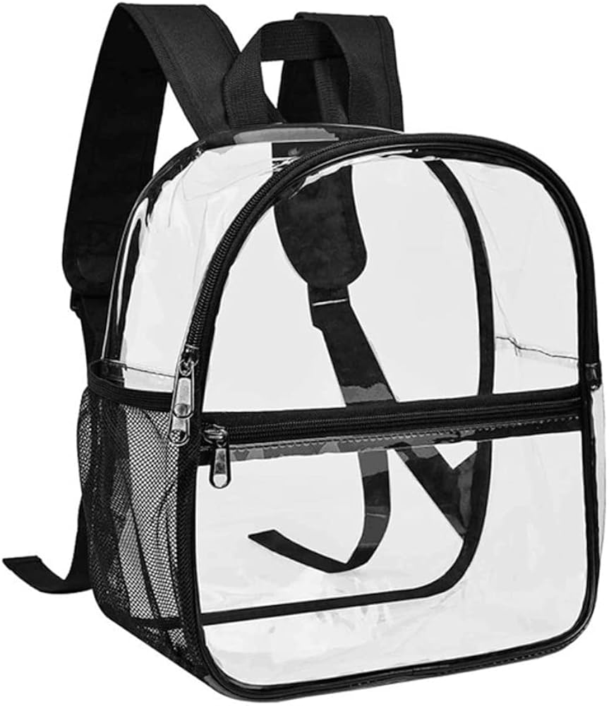 School Backpack Transparent PVC Mini Backpack Transparent Backpack Transparent Waterproof Black Backpack Transparent Waterproof Transparent Handbag Unisex for Work Travel Concert Sport
