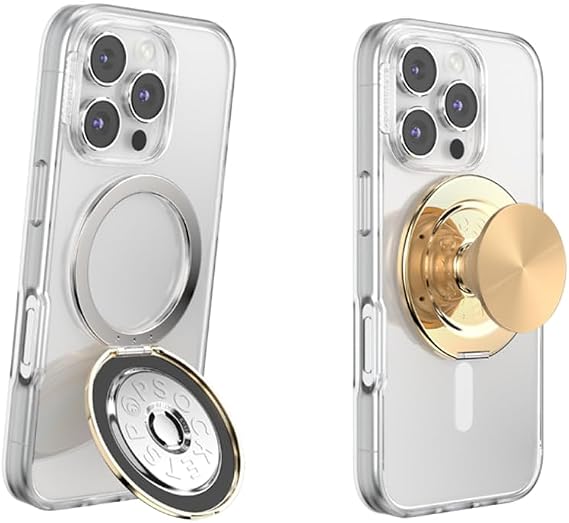 PopSockets Kick-Out Grip for MagSafe, Kickstand- Gold Radial