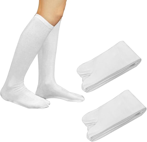 2 Pairs Split Toe Tabi Socks, Casual Sandal Split Long Socks Japanese Socks for Men Women