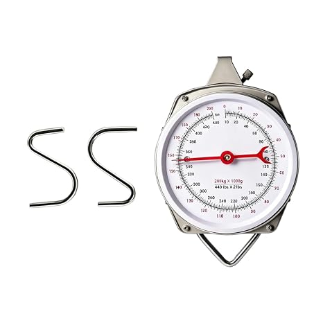 Mechanical Spring Scale, 50/100/150/200KG Hanging Balance Scale with Hooks