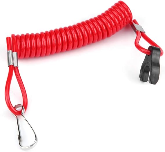 Kill Switch Safety Tether,Outboard Motor Engine Kill Cord Safety Lanyard Ignition Emergency Kill Stop Switch Key Lanyard Rope Clip for Tohatsu