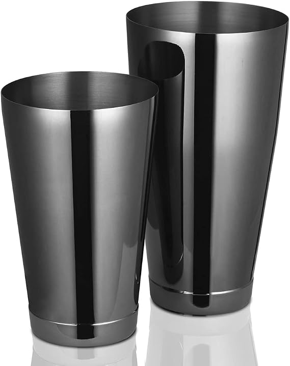 ETENS Boston Cocktail Shaker - Black, Weighted Tins, Bartender Set - Martini Shaker, Stainless Steel Drink Mixer | Bar Tools Metal Shaking Tin | Gunmetal
