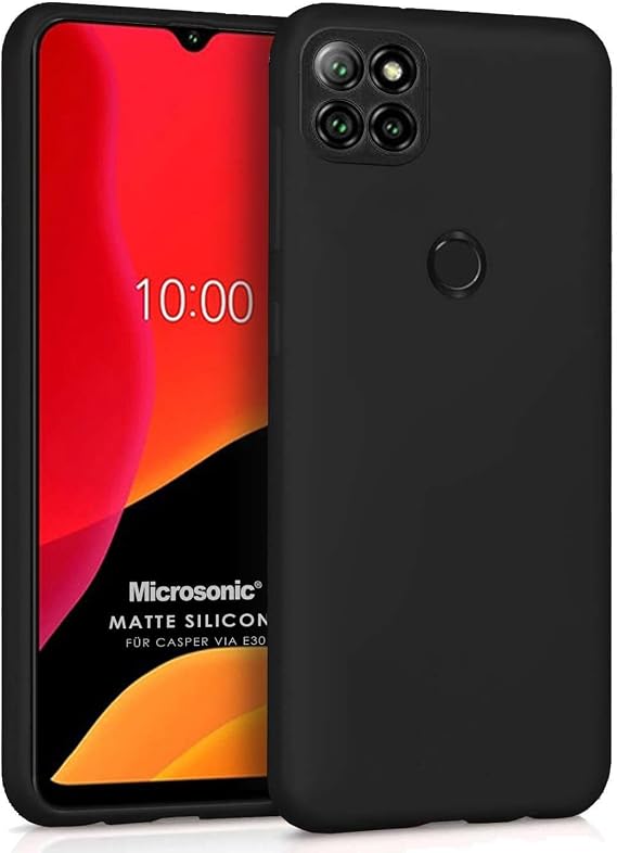 Microsonic Matte Silicone Casper Via E30 için Kılıf Siyah [Via E30 ile Uyumlu Kılıf - Siyah]