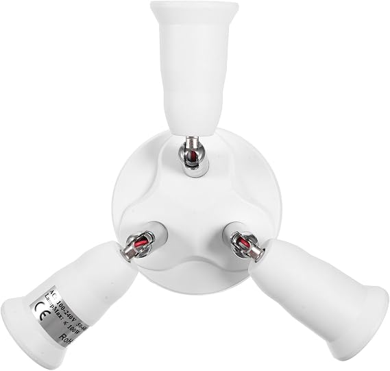 HOMSFOU Rotating Light Socket Splitter Converter for Base Transform Lamp Socket Into with Swivel Head Compatible with LED Incandescent Bulbs Fireproof Material for Safety and Durability