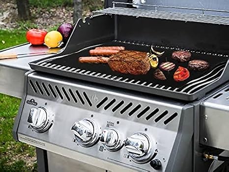 BlueFox Yanmaz Yapışmaz Mangal Pişirme Örtüsü "GRILLMAT" - 40 cm Genişlik, 0.30mm Kalınlık, Siyah Renk (80x40cm)