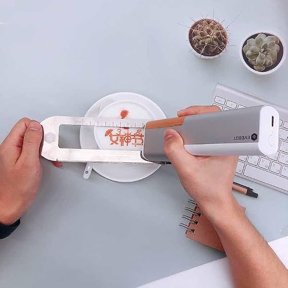 EVEBOT PrintPen mini handheld protable Coffee Print Portable Inkjet Printer Handheld F-ood safty grade F-ood Printer in Bread Cake Machine(3 brown ink)