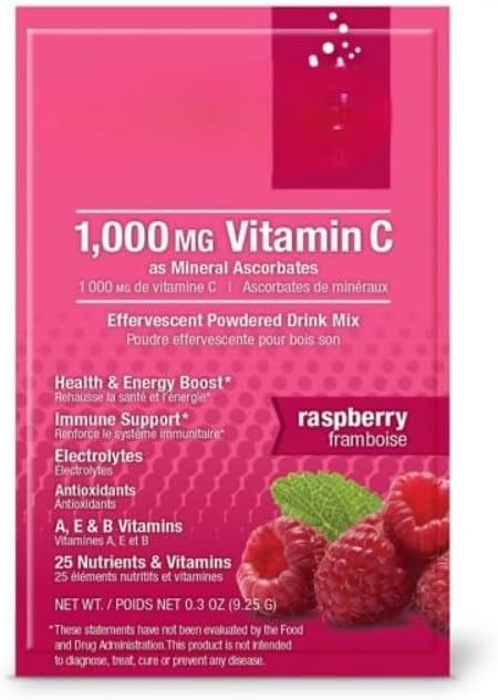 EnerVitamin C, Raspberry Flavor, 30 Packets/Sachets, 1000mg