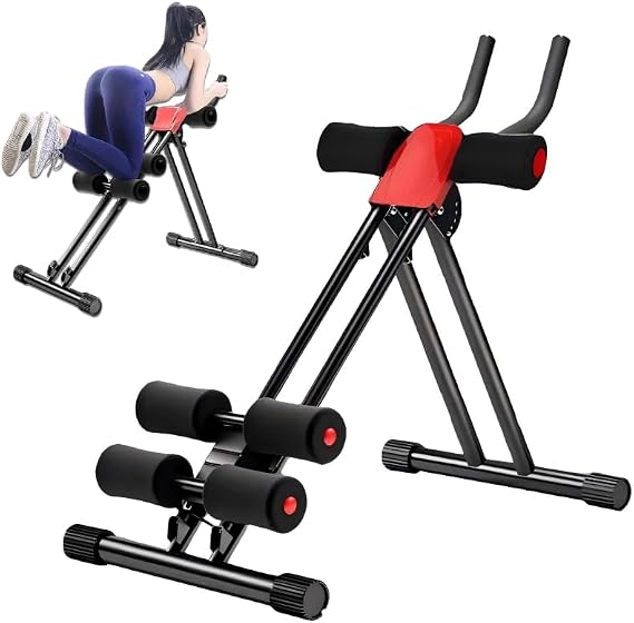Ab Machine Abdominal Stomach Workout: Adjustable Ab Trainer Machine Ab Cruncher Core Strength Training Equipment for Home Gym Foldable for Women and Men Exercise Machine