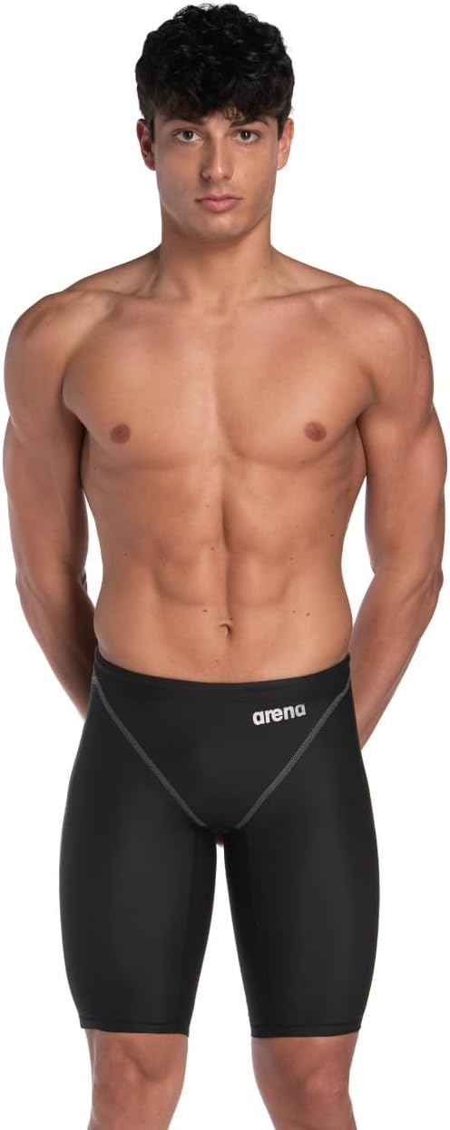 ARENA Powerskin ST Next Men's Jammer, FINA Approved Racing Suit, Men's Recycled Fabric Swimsuit, Men's Lined Jammer Black