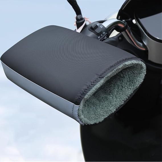 Motorcycle Gloves Winter Waterproof Handlebar Muffs Men Women Motorcycle Glove with Reflective Strip Heated Grips Bike Handlebar Bar Muffs Hand Warmer Gloves Mittens for Cold Weather Riding Cycling