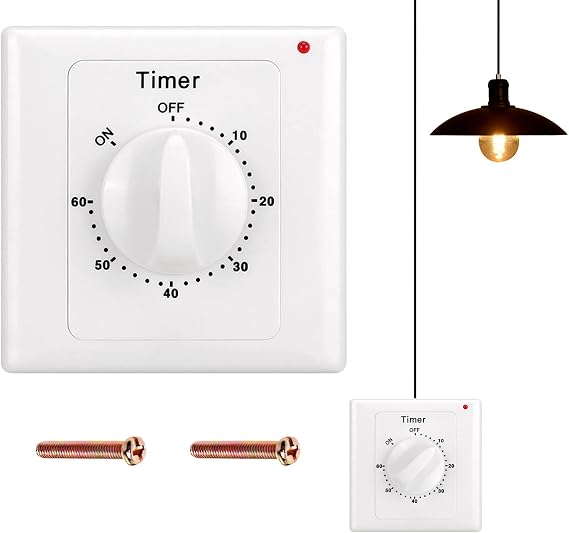 Countdown Timer Switch: Time Switch AC 220 V 60 Minute Light Switch with Timer Waterproof IP65 Countdown Control Timer Socket for Bathroom Fan Lights Extractor Fan