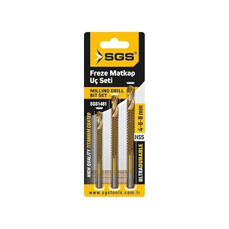 Freze Matkap Uç Seti, 4-6-8 mm, 3 Parça