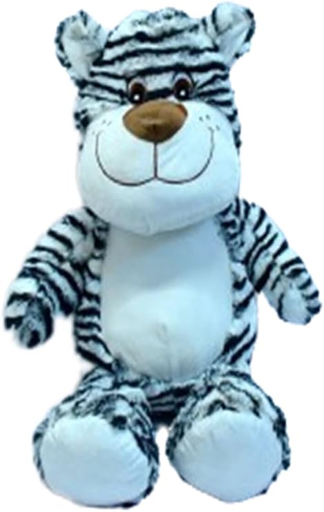 Hediyecik Sevimli Peluş Oyuncak Kaplan Büyük Boy 70 Cm, Beyaz