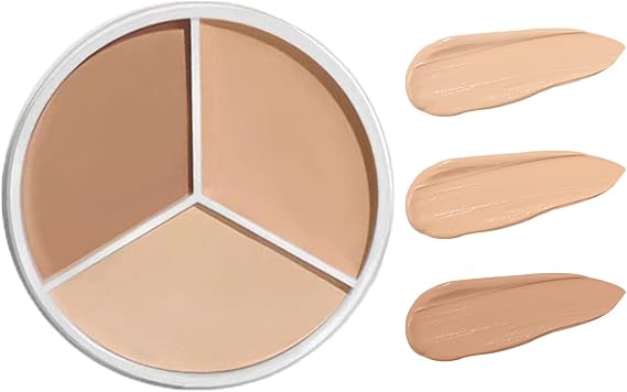 Concealer Full Coverage Cream Contour, Color Corrector Tri-Color Concealer, Palette of Covers Acne Full Marks Dark Circles, 3-in-1 Contouring and Brighten Concealer Palettes