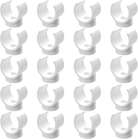 20-Pack 1/2 Inch PEX Pipe Clips – 16 mm U-Hook Hanger Clamps for Water Pipe Support – Durable Plastic Pipe Holders