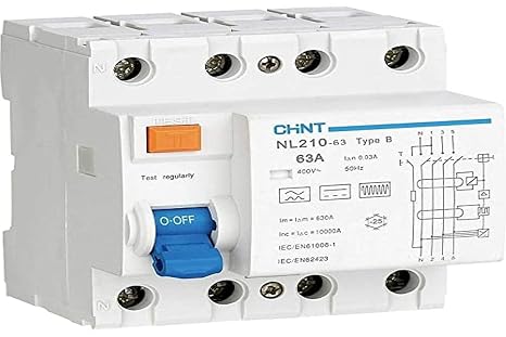 Chint 782010 Residual Current Circuit Breaker All-Current Sensitive FI B/10 kA 3-Pin 63A 0.3A