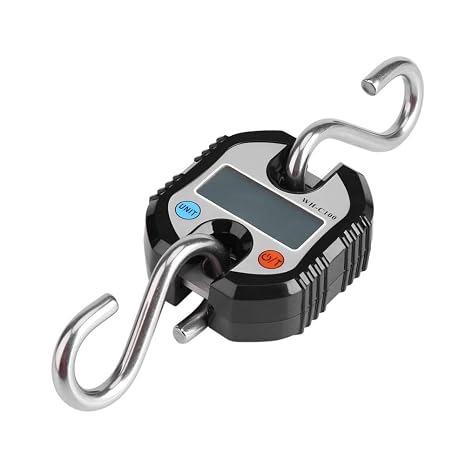 Mini Hook Scale, LCD Digital Electronic Hook Hanging Scales Portable Crane Loop Weighing Balance Handheld Crane Scale Accurate Travel Scale (Black)(Black)