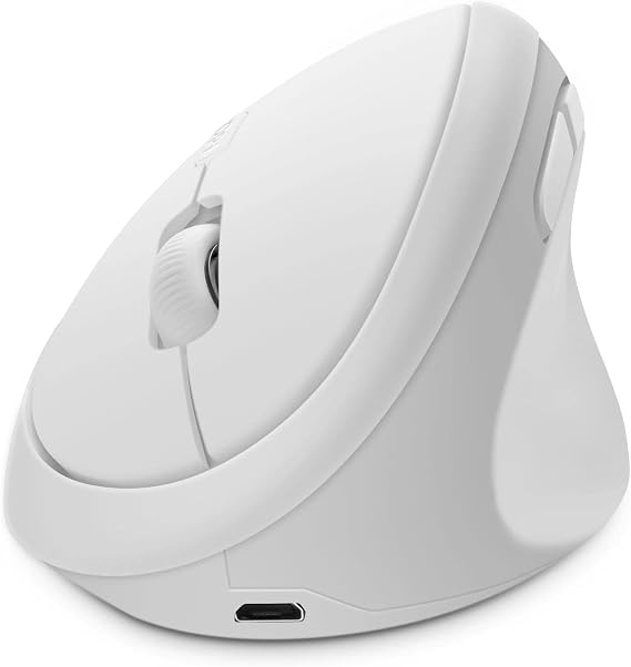 Sokelinn-six Ergonomik Dikey Fare, 2.4G Kablosuz Şarj Edilebilir Oyun Faresi 1600DPI Optik Bilek Sağlıklı 4D Oyuncu Faresi, 6 Düğmeli Küçük El Faresi PC, Masaüstü, Dizüstü Bilgisayar, Notebook için (Beyaz)