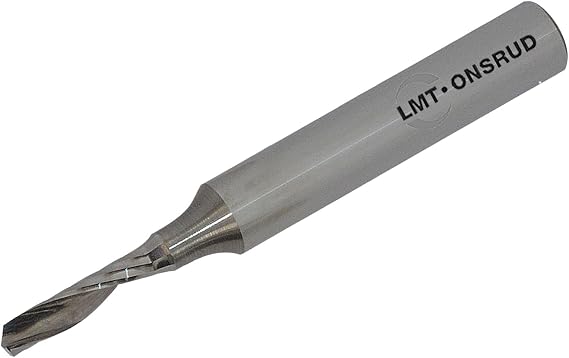 65-012 Solid Carbide Upcut Spiral O Flute Cutting Tool, Uncoated (Bright) Finish, 1 Flute, 21 Degree Helix, 1/2" Cutting Length, 1/8" Cutting Diameter, 1/4" Shank Diameter, 2" Overall Length (Pack of 1)