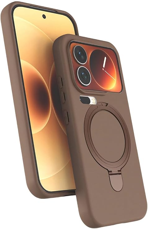 SİDE EYE - Xiaomi Mi 17 Pro İçin Regal Standlı Kamera Korumalı Mat Yüzey MagSafe İle Uyumlu Telefon Kılıfı Arka Kapak - Çöl Titanyum