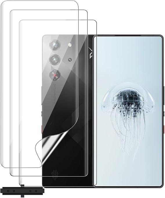 Screen Protector soft for ZTE nubia REDMAGIC 10 Pro[6.85"]-[3PCS] TPU Hydrogel Protector Anti-Fingerprint,Self-Repairing,HD Clear,Ultra-Thin,Easy Fit Kit,Case Compatible