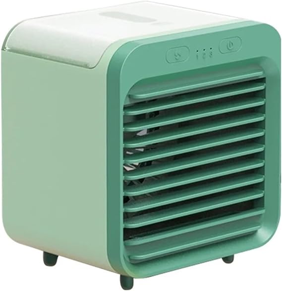 Mini Portable Fan Water Cooled Air Conditioner USB Ventilation Desktop Cooling Humidification Electric Lightweight(Green)