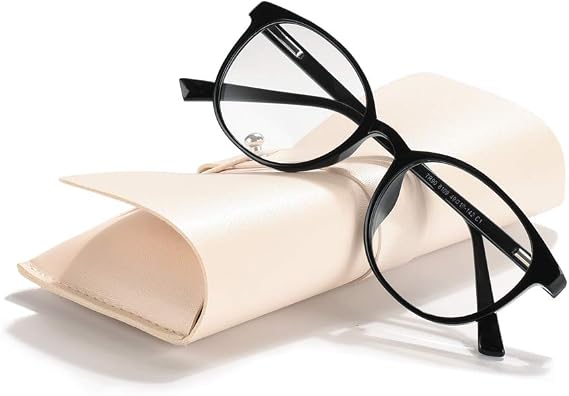 FONHCOO Blue Light Blocking Glasses Women Men Computer Eyeglasses,TR90 Fashion Round Transparent Anti Blue Light Glasses with Anti Eyestrain & UV Glare for Gaming & Reading