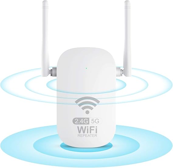 WiFi Repeater, Strongest WiFi Wireless LAN Repeater, 11ac/n/a/g/b, 867 Mbps 5 GHz + 300 Mbps 2.4 GHz, Wi-Fi Repeater, Direct Outlet Plug E-7YUE