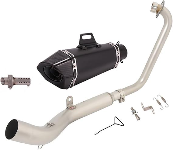 Exhaust Pipe Muffler For Zontes ZT125 U1 G1 Z1 Z2 2021 2022 Motorcycle Exhaust Full System Modified Front Link Pipe With Catalyst Muffler Motorcycle End Silencer (Size : H)