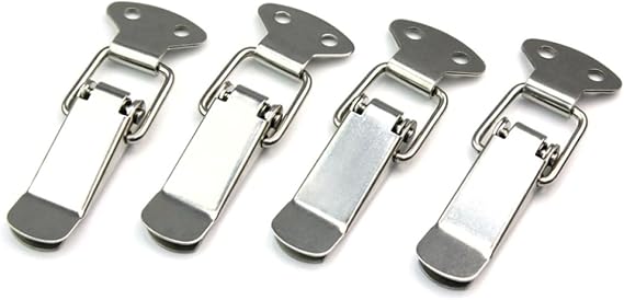 Spring Loaded Toggle Latch Catch 4pcs Stainless Steel with Lever Release Sturdy Box Latches for Cases and Chests Suitable for Home and Shop Use